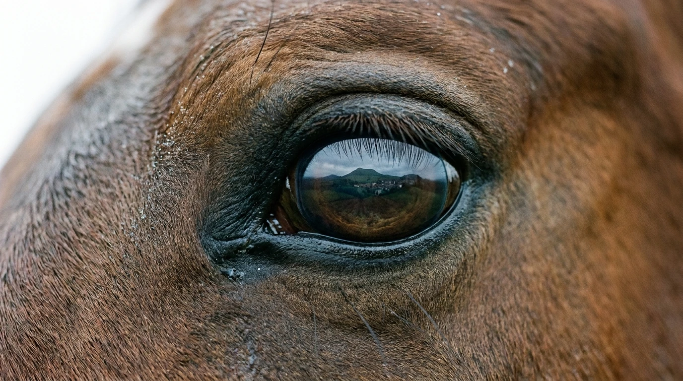 Un regard de cheval au Elevage des Aurès, —