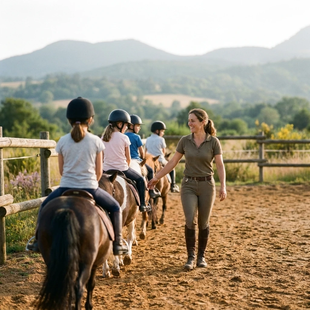 Cours de poney à —, —